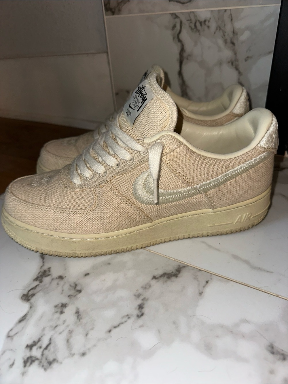 Nike x Stussy Air Force 1 Low-Top Sneakers in “Fossil” colorway